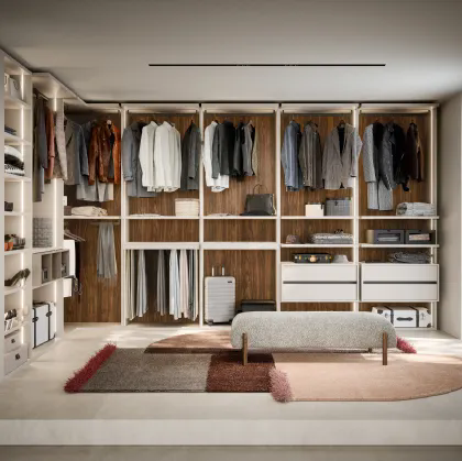 Cabina Armadio Ben in laccato opaco ed Ecolegno di Novamobili