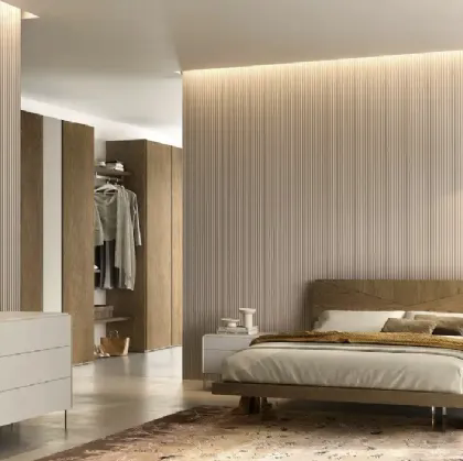 Letto Apollo V13 in impiallacciato rovere tabacco di Moretti Compact Giorno Notte