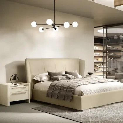 Letto Kaus Y13 in tessuto imbottito di Moretti Compact Giorno Notte