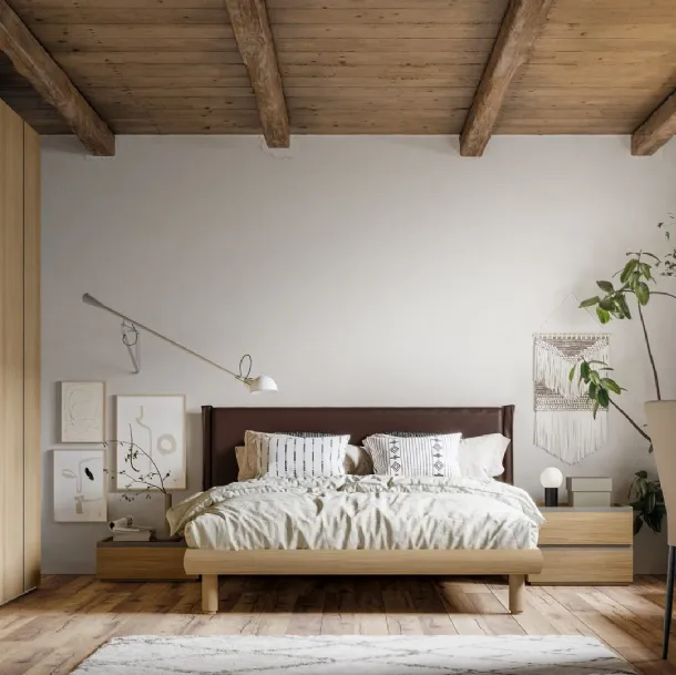 Letto con testiera in ecopelle West di SantaLucia