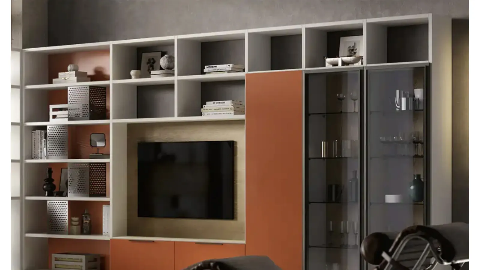 Libreria Kosmos KL211 di Moretti Compact Giorno Notte