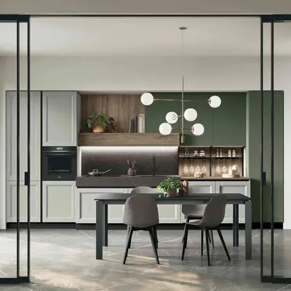 Cucina Classica lineare in frassino laccato Beverly 03 di Stosa