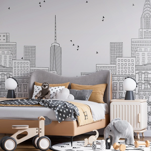 Carta da parati View of the City di Pintdecor