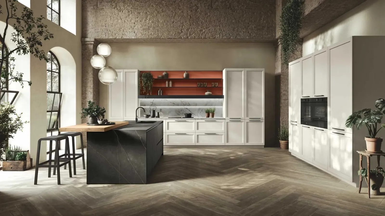 Cucina Moderna ad angolo con isola Palio 06 di Stosa